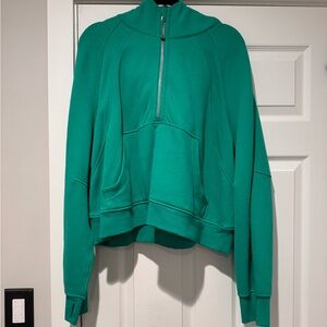 Auth.✅ RARE Lululemon 1/4 Zip Scuba in “Kelly Green” Size XL/XXL💚